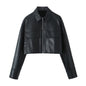 Winter Wome Clothing All Match Faux Leather Short Jacket