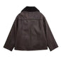 Women Clothing Autumn Winter Retro Lambswool Collared Faux Shearling Jacket Double-Sided Jacket Coat