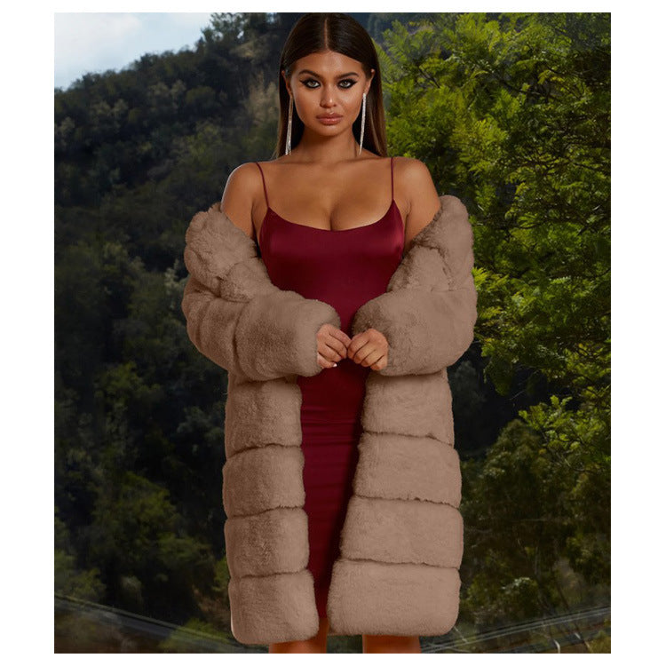 Faux Fur Coat Cotton Coat Thickened Long Section Plush Coat Women Coat Windbreaker