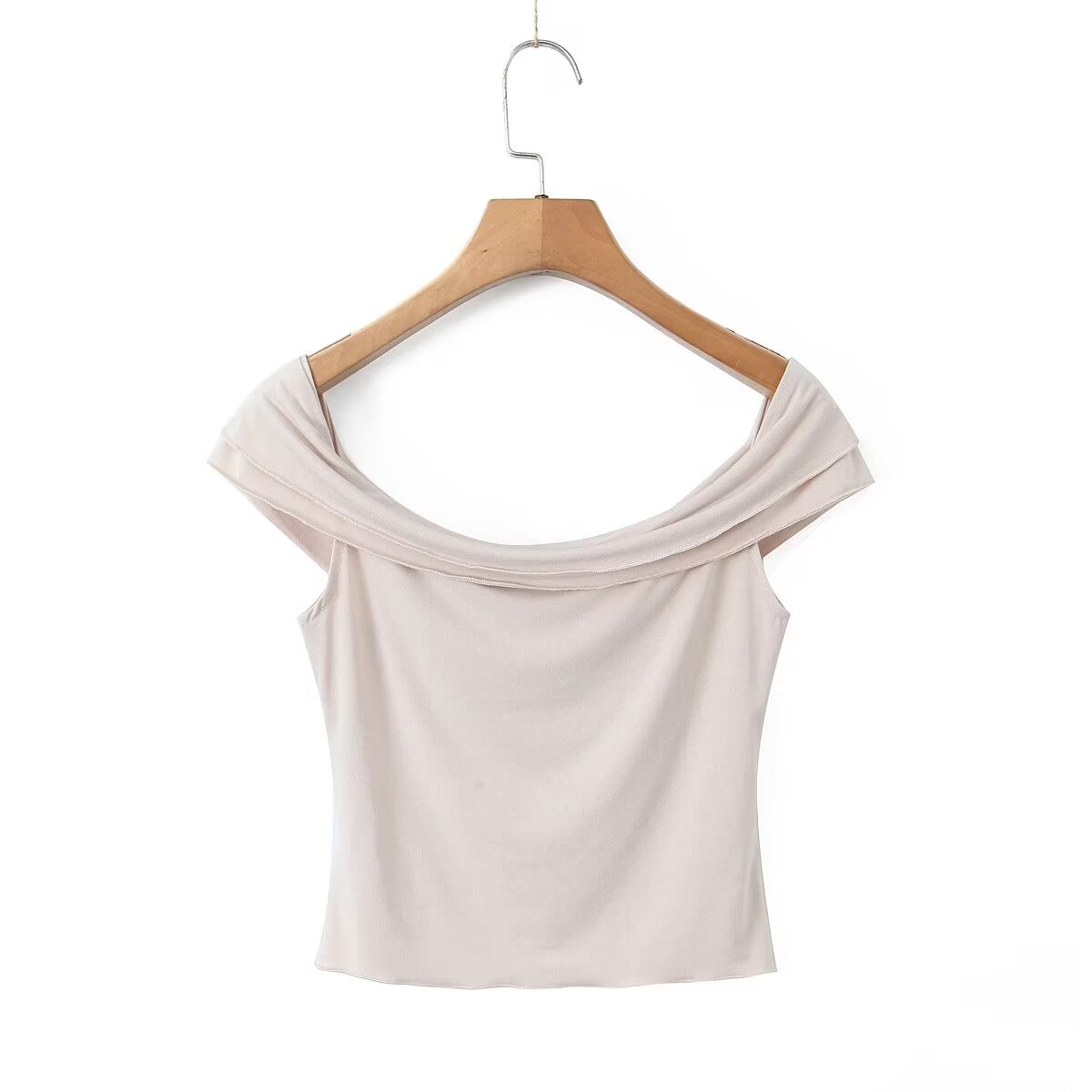 Summer Women Clothing off Shoulder Short Slim T shirt Top