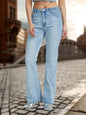 Spring Summer High Waist Retro Denim Bell Bottom Pants Stretch Multi Color Mopping Micro Pull Jeans for Women