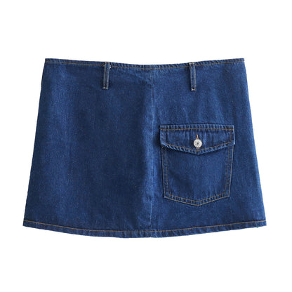 Women Clothing Slim Fit High Waist Denim Skirt