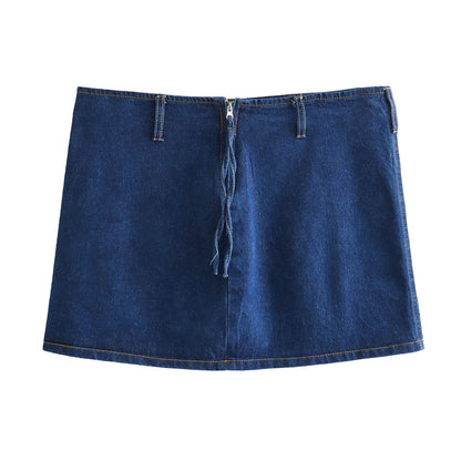 Women Clothing Slim Fit High Waist Denim Skirt