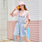 Women Clothing Denim Drawstring Suspender Pants