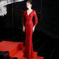 Cocktail Elegant Long Long Sleeve Sequined Atmosphere Queen Fishtail Evening Dress