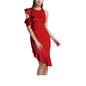 Women Clothing Autumn Winter Evening Dress Flying Sleeves Off The Shoulder Ruffled Dress