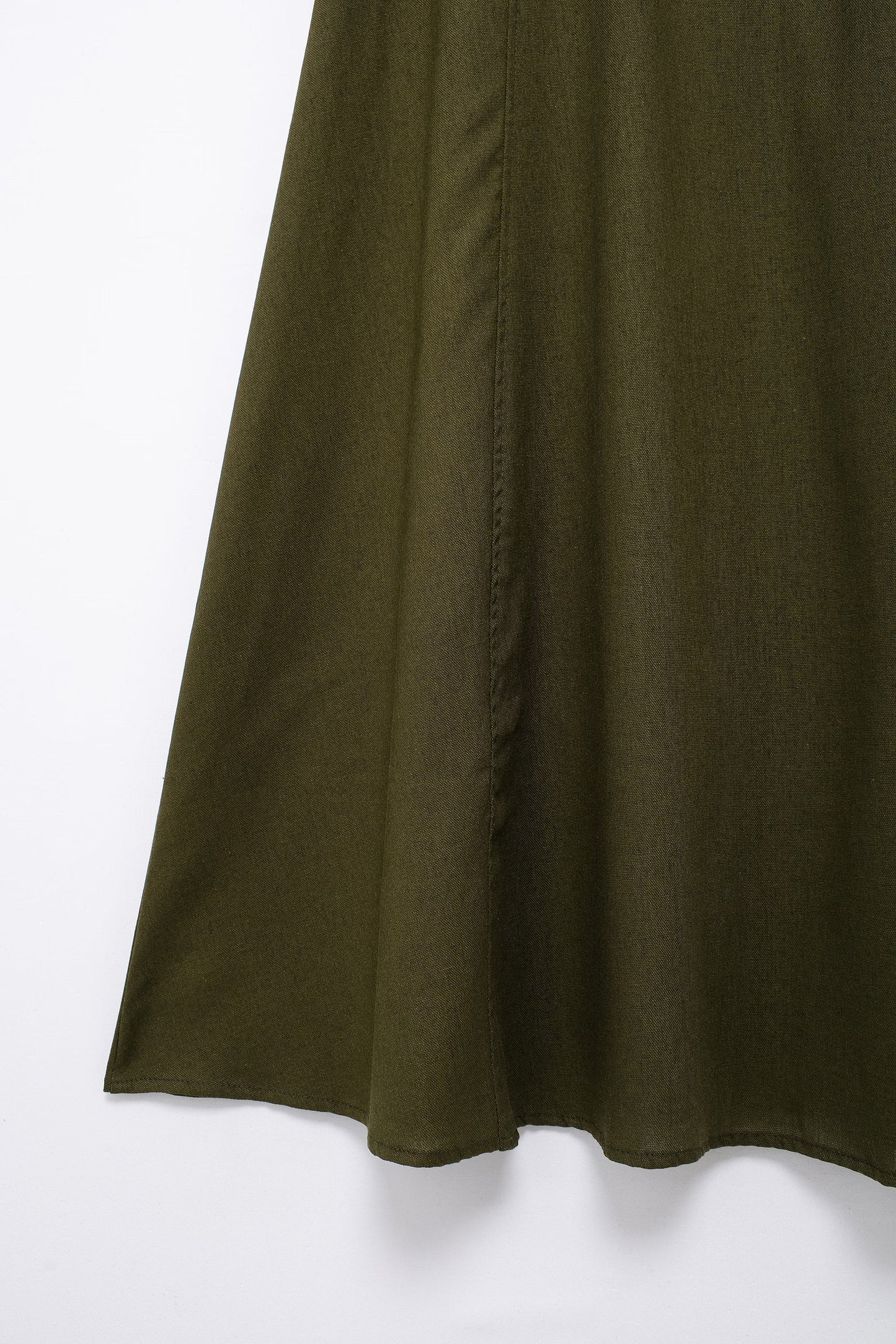 Spring With Belt Linen Blend Cloak Midi Skirt