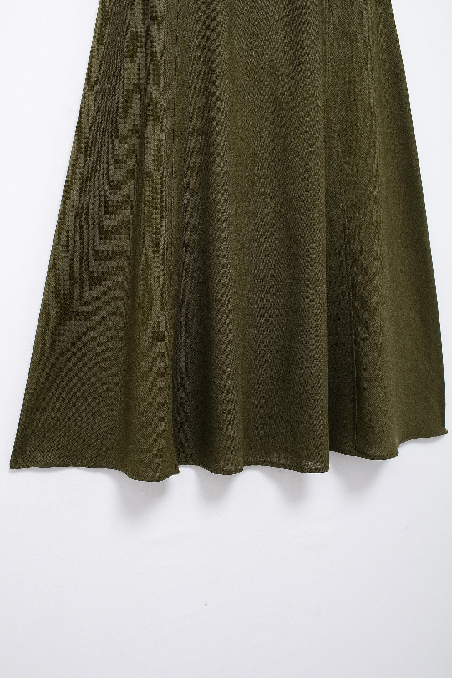 Spring With Belt Linen Blend Cloak Midi Skirt