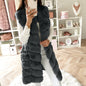 Autumn WinterNew Faux Fur Long Vest Cotton-Padded Coat Thickened Long Section Plush Vest