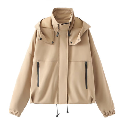 Summer Women Clothing Street Casual Hooded Jacket