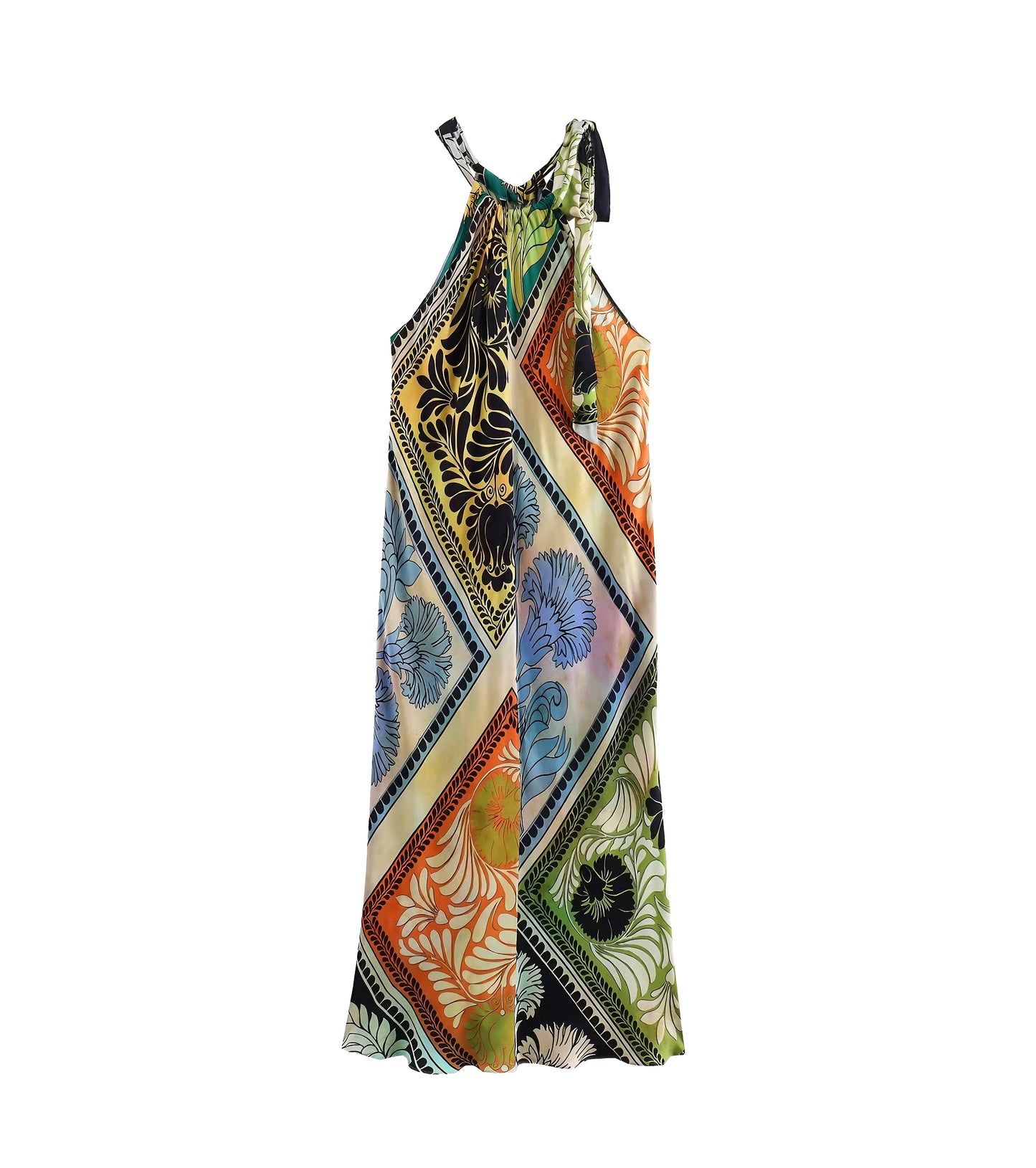 Summer Women Clothing Vacation Casual Printed Halter Dress