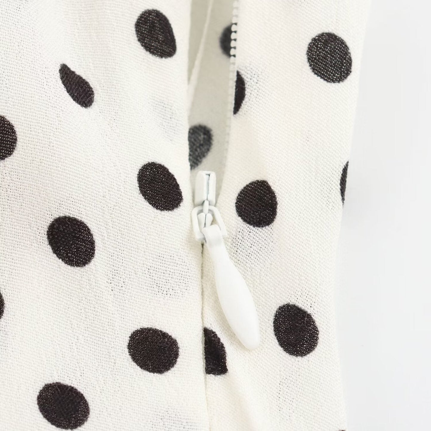 Women Clothing Hanging Collar Polka Dot Printing Series With Decoration Loose Dress