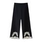 Spring Summer Floral Embroidery Floral Pants