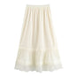 Popular Summer Cute Youth Looking High Waist A line Lace Long Skirt