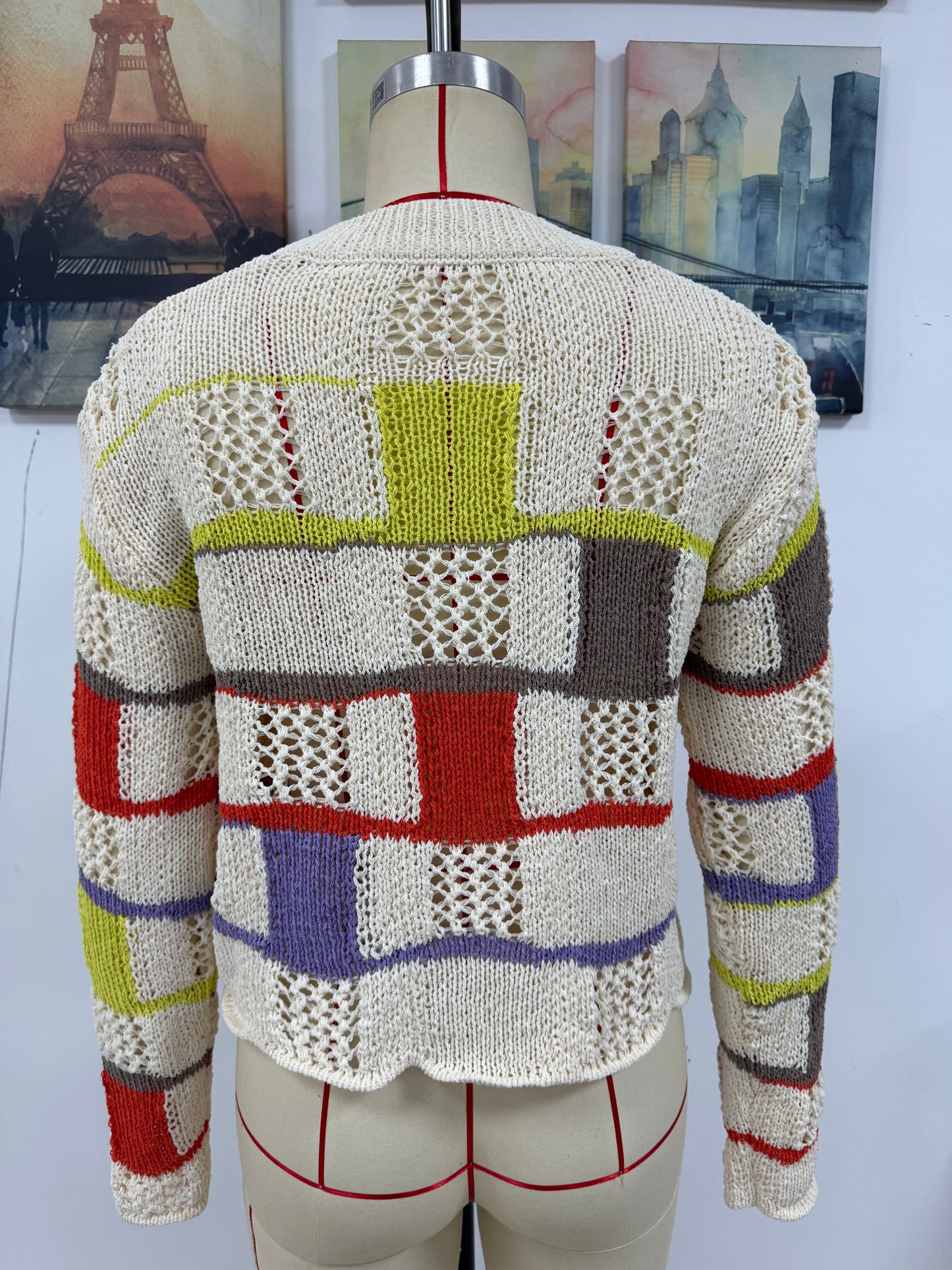 Autumn Winter Round Neck Multicolor Knitwear Women Loose Pullover Long Sleeve Sweater Women