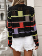 Autumn Winter Round Neck Multicolor Knitwear Women Loose Pullover Long Sleeve Sweater Women