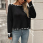 Autumn Winter Handmade Rope Solid Color Loose Knitwear Sweater for Women