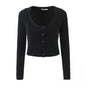 Sexy Short Sweater Women Early Autumn Elegant Slim Top