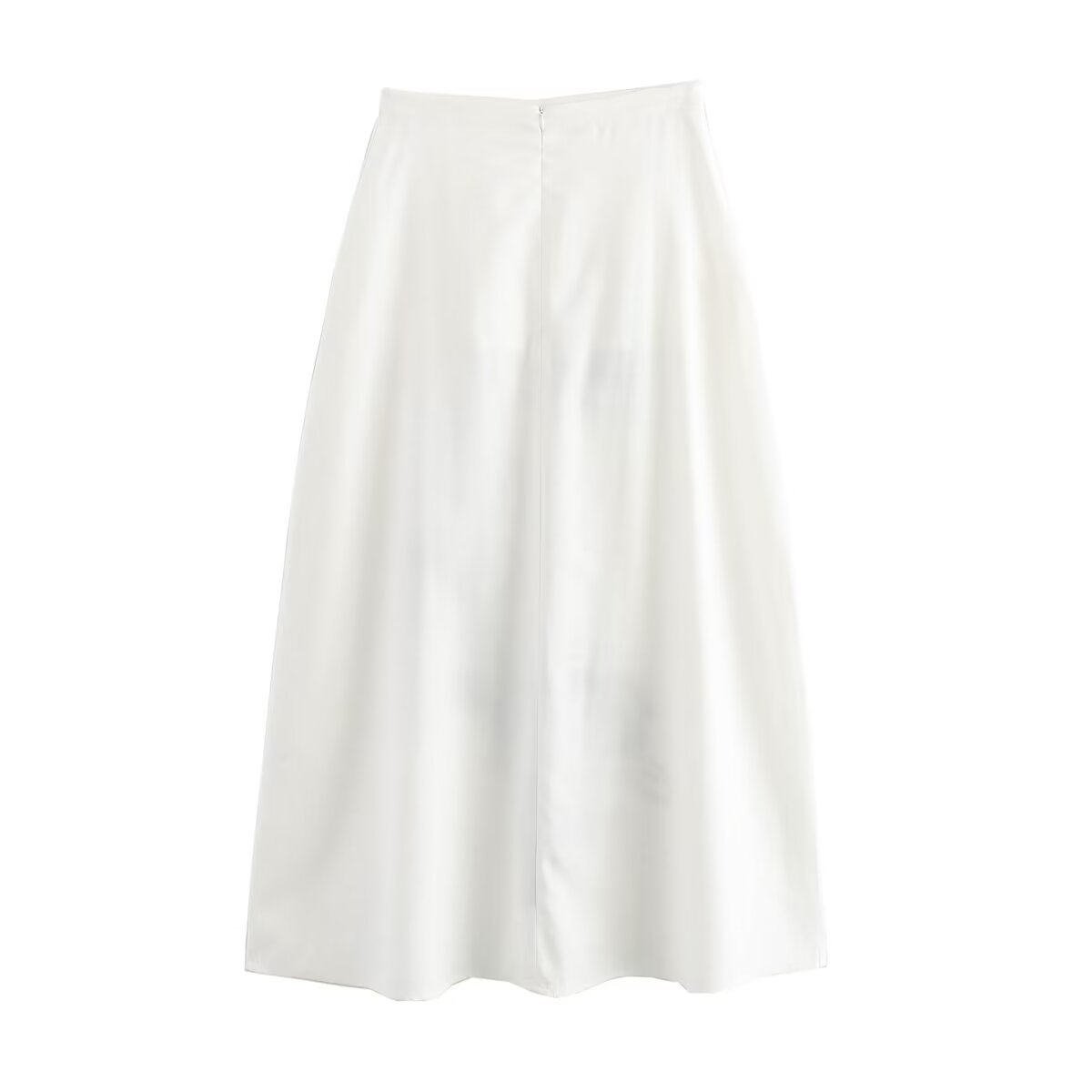 Women Summer Simple Linen Blended Contrast Color Embroidered Skirt