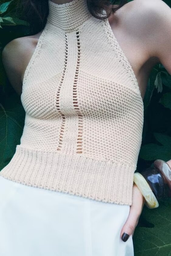 Summer Women Clothing Casual Halter Knitted Sweater Vest