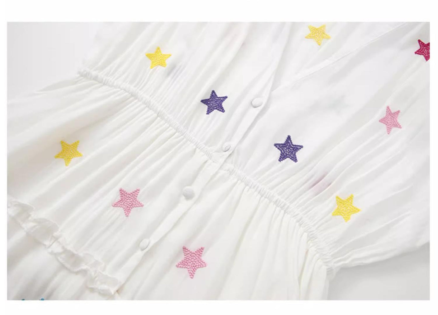 Bohemian Star Embroidered Seaside Holiday Dress