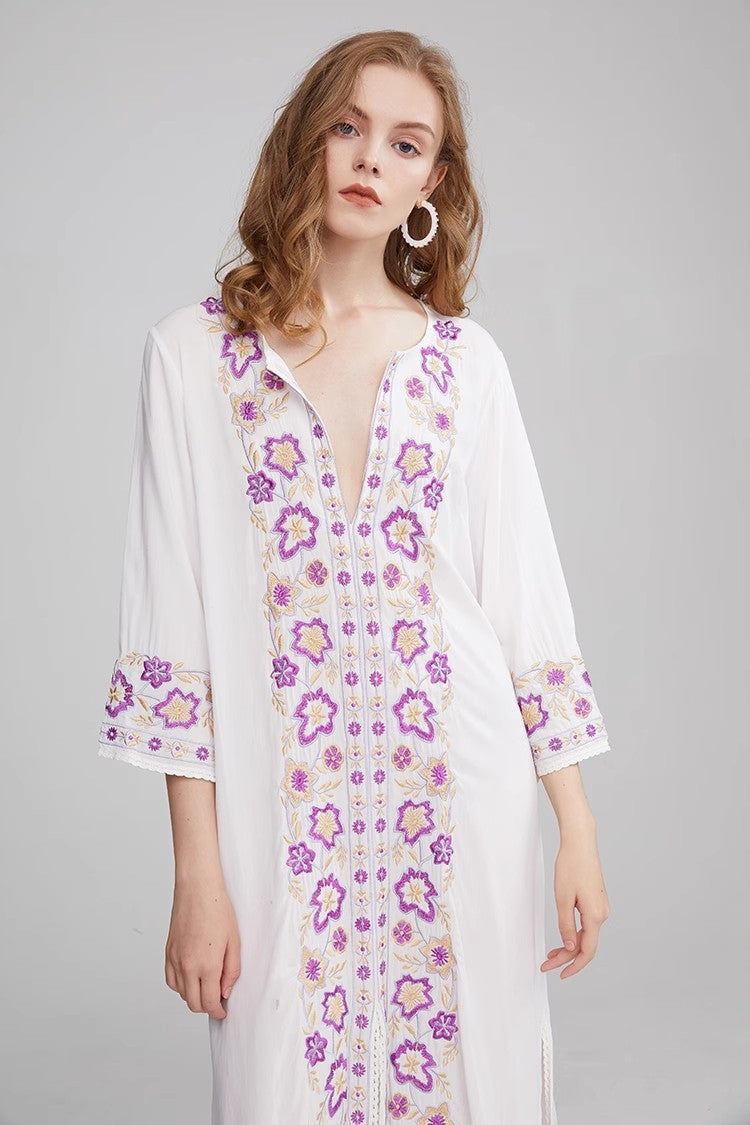 Women Bohemian Embroidery Dress