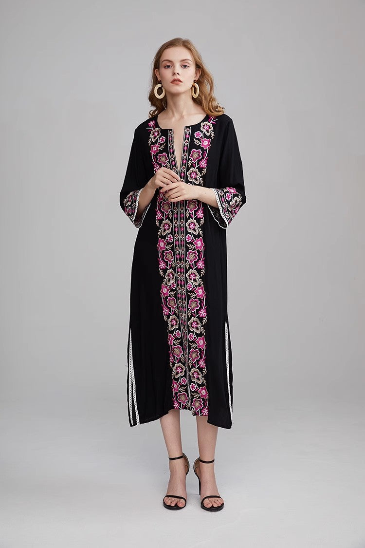 Women Bohemian Embroidery Dress