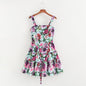 Summer Vacation Retro Printing Printed Sling Dress