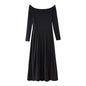 Women Clothing Slim Striped Poplin Long Sleeve Dress