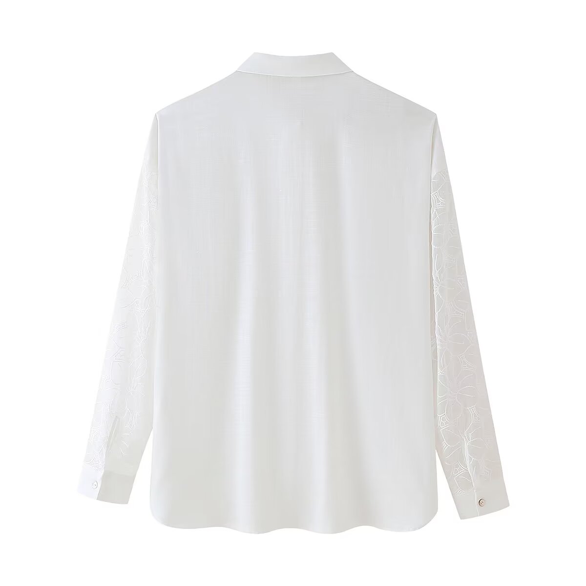 Women Embroidered Sleeves Linen Shirt