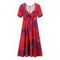 Summer Women Bubble Sleeve Bow Loose Dress Women