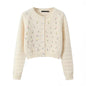 Gentle Stylish Rose Embroidery Sweet Sweaters Cardigan Coat Women Short Top