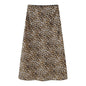 Spring Animal Pattern Printed Silk Satin Texture Hip Skirt