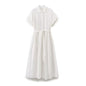 Women Clothing Hollowed out Embroidered Pleated Long Dress