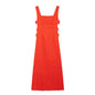 Summer Women Clothing Solid Color Sleeveless Strap Sling Dress