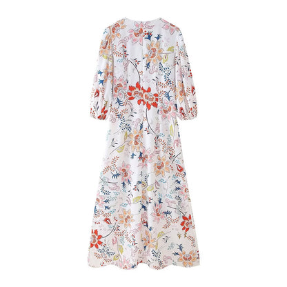 Women Summer Elegant Floral Long Dress