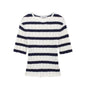 Summer Diagonal Cut Round Neck Pullover Knitting Slim T Shirt