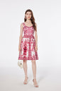 Women Summer Printed A Line V Neck Dress