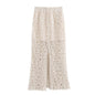 Summer Women Clothing Slimming Solid Color Crocheted Knitted Front Slit Midi Skirt