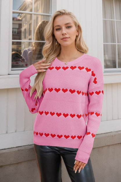 Autumn Winter Valentine Day Love Pullover Women Knitwear Loose Sweater