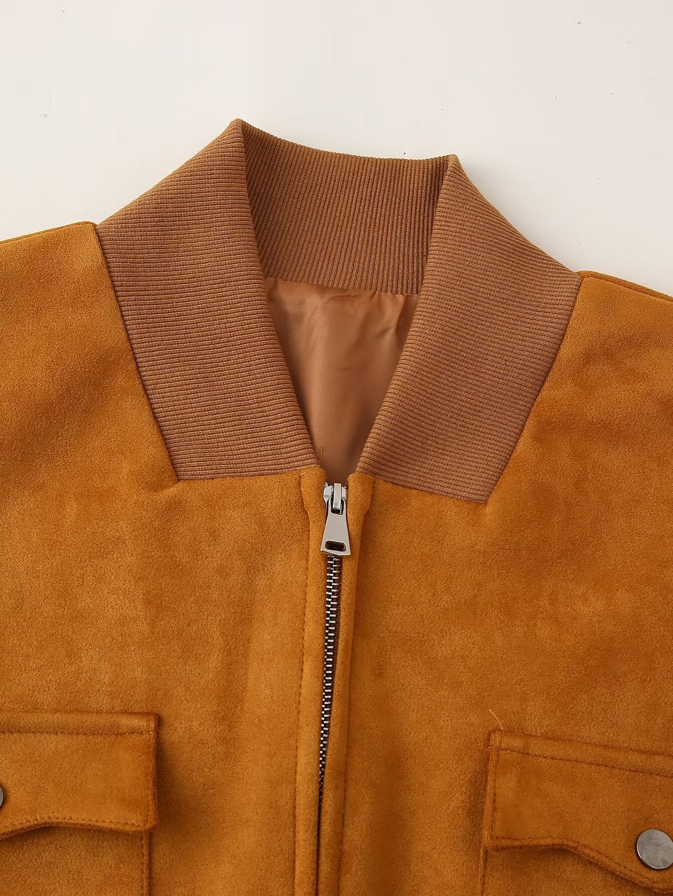 Early Autumn Retro Golden Brown Overzise Jacket