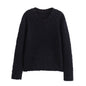 Fall Women Clothing Yarn Distressed Dot Round Neck Pullover Knitted Sweater