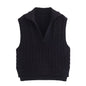 Polo Collared Vest Korean Women Clothing Early Autumn Old Money Twist Knitted