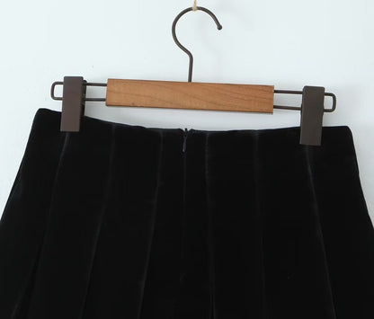 Short Skirt Women Autumn High Waist Pleated Skirt Pants A line Skirt