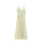 Spring Summer Pleated Sling See Through Dress Casual Vacation Loose Dress