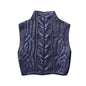 Women Clothing Winter Eight Strand Knitted Metallic Stand Collar Casual Knitted Vest Jacket