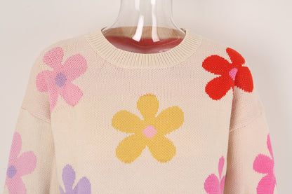 Sweater Women Floral Knitwear Sweater