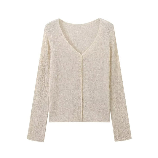 Women Clothing Autumn Knitted Cardigan Solid Color Cardigan Long Knitwear for Women