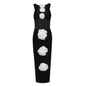 Summer Sexy Floral Women Slim Fit Slimming Bandage Dress Niche Hollow Out Cutout Sleeveless Dress