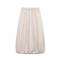 Women Solid Color High Waist Casual Pleated Nylon Skirt